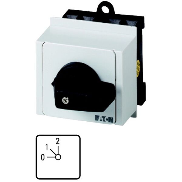 T0-2-15130/IVS Step switches, T0, 20 A, service distribution board mounting, 2 contact unit(s), Contacts: 4, 45 °, maintained, With 0 (Off) position, 0-2, Design num image 1