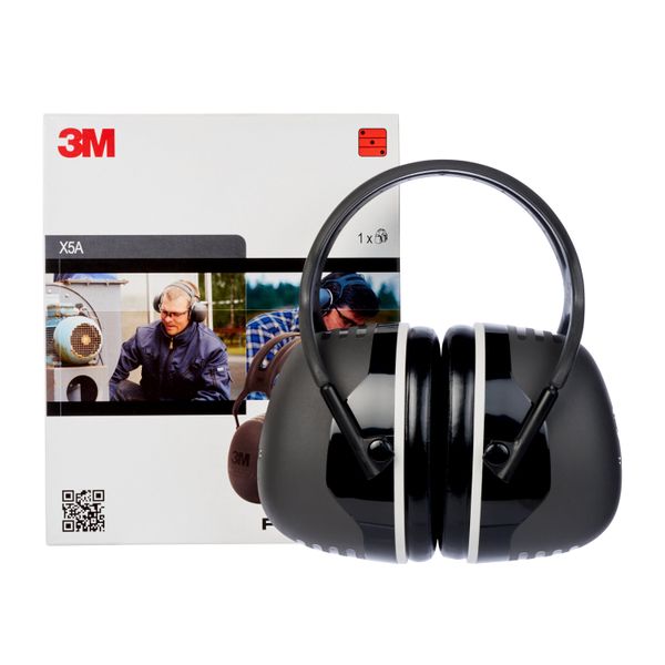 3M™ PELTOR™ Earmuffs, Black, Headband, X5A image 3