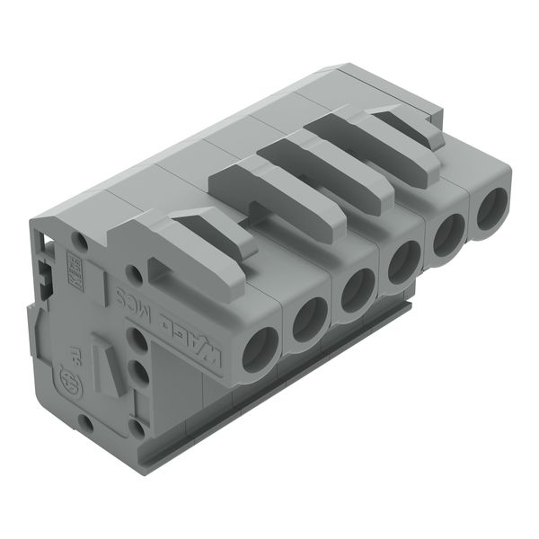 1-conductor female connector, angled CAGE CLAMP® 2.5 mm² gray image 1