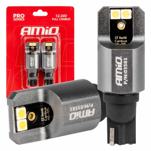 LED CANBUS PRO series T15 W16W 4x3030 SMD White 12/24V FULL CANBUS AMIO-03581 image 1