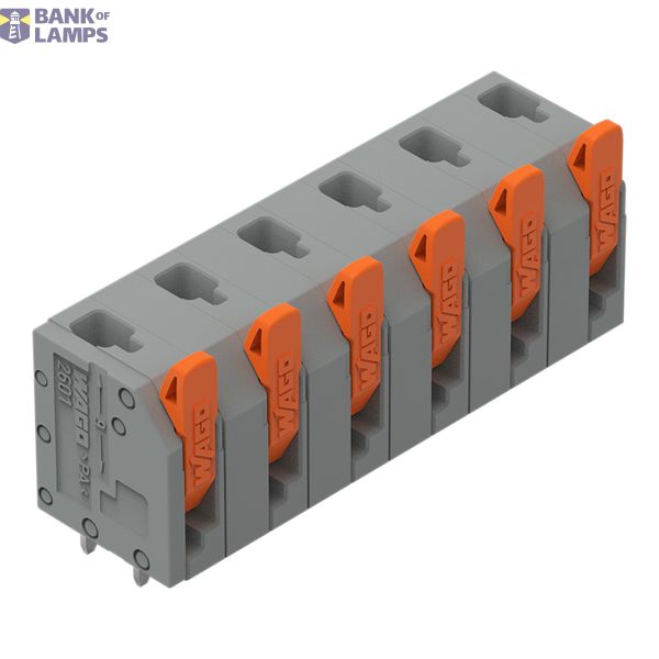 2601-3306 PCB terminal block; lever; 1.5 mm²; Pin spacing 7.5 mm; 6-pole; Push-in CAGE CLAMP®; 1,50 mm²; gray image 1