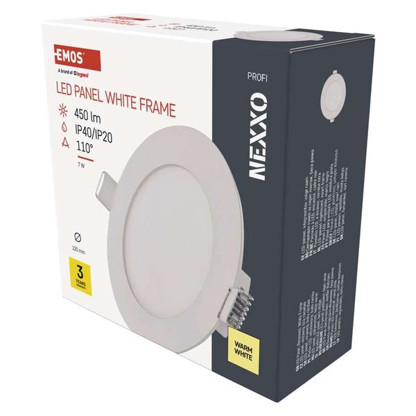 LED recessed luminaire NEXXO, round, white, 7W, warm white image 1