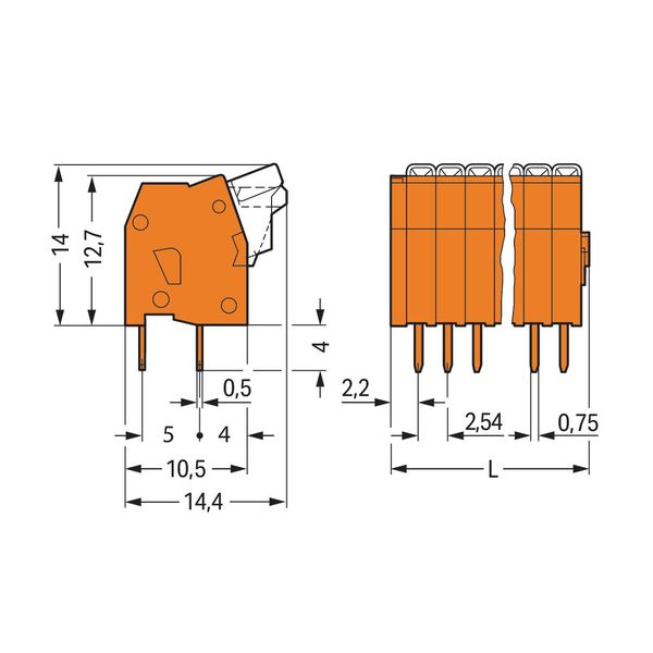 PCB terminal block push-button 0.5 mm² blue image 2