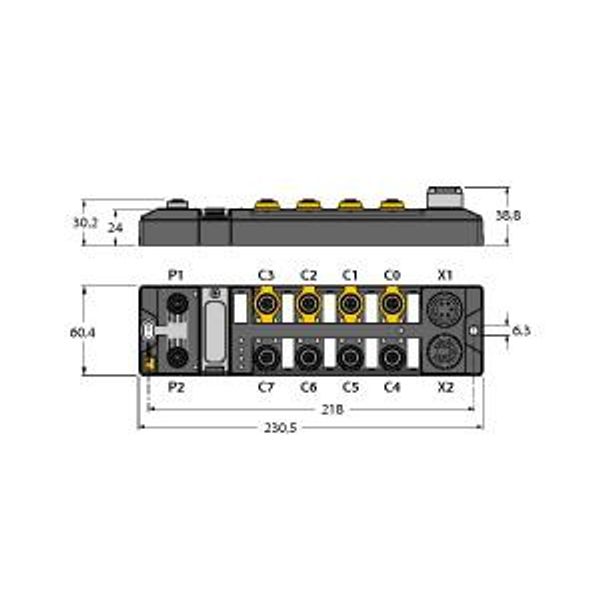Compact PROFIsafe / PROFINET Block I/O Module Safe Digital Inputs and Outputs, Standard Universal Digital Channels, IO-Link Master Ports   TBPN-L1-FDIO1-2IOL image 2