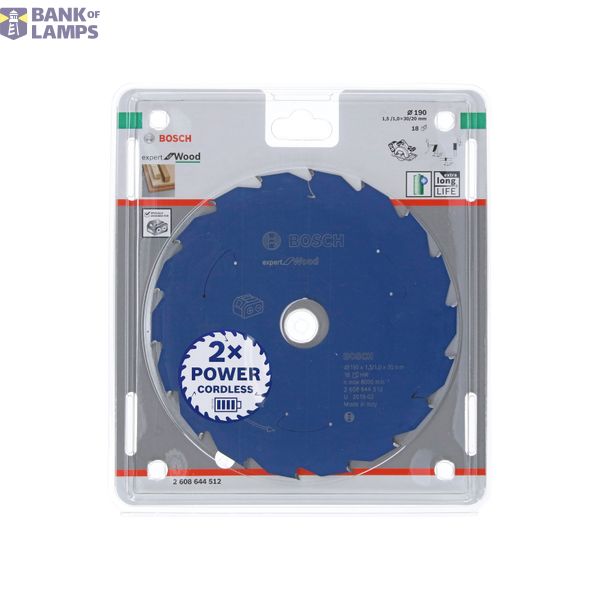 Expert for Wood Circular Saw Blade for Cordless Saws 190x1.5/1x30 T18 image 2