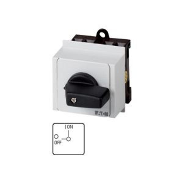 T0-2-8324/IVS On-Off switch, T0, 20 A, service distribution board mounting, 2 contact unit(s), 4 pole, with black thumb grip and front plate image 2