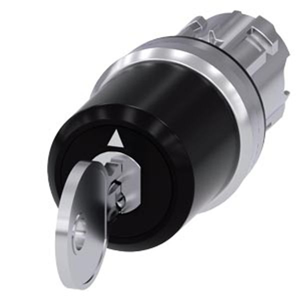 keyswitch Siemens, C with key monitoring, 22 mm, round, metal shiny, lock number SSG10 with image 1