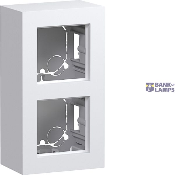 Housing incl. cover frame, double, tall, surface-mount, A.8, matte light white image 1