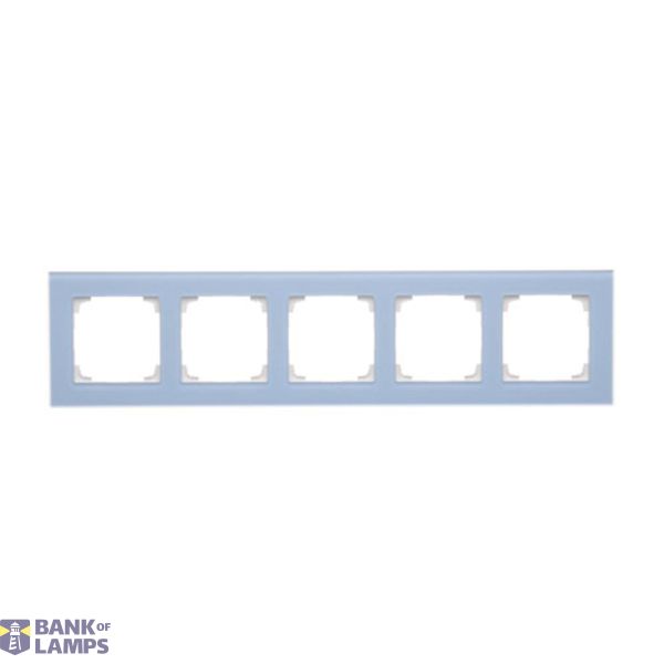 Quintuple frame, glass, frosted blue glass image 1