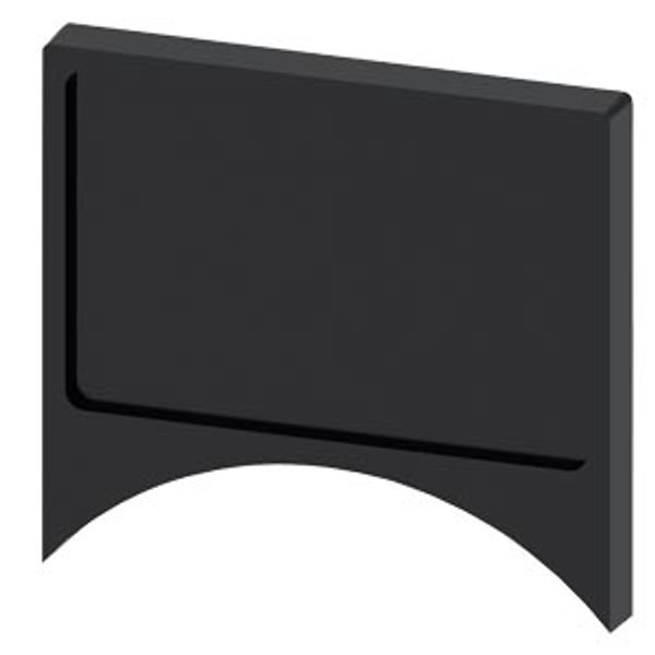 Label holder, flat, rounded, black, for label 17.5x27 mm, for gluing image 1