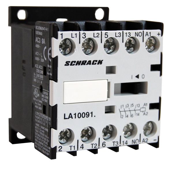 Mini Contactor 3NO main+1NC aux.contact,20A,24VDC+supressor image 1