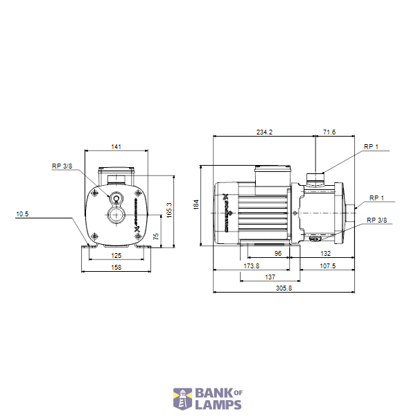 Horizontal multistage pump CM3-3 A-R-I-E-AQQE 400Y 50Hz image 2