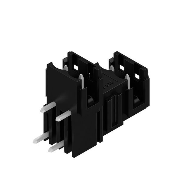 PCB plug-in connector, male header, Dovetails for fixing blocks, THT solder connection, 5.08 mm, Number of poles: 4, 90°, Solder pin length (l): 4.5 mm, tinned, black, Box image 4