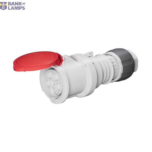 STRAIGHT CONNECTOR HP - IP44/IP54 - 3P+N+E 63A 346-415V 50/60HZ - RED - 6H - MANTLE TERMINAL image 1