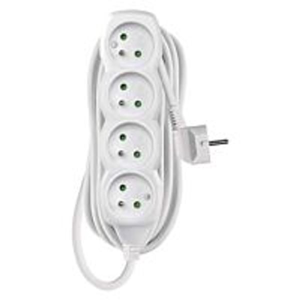 EMOS Extension cord 5m 4-socket white PVC 1.5mm2 image 1
