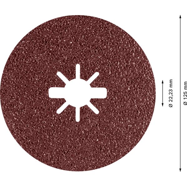 EXPERT R781 Prisma Ceramic X-LOCK Fibre Disc 125 mm, 22.23 mm, G 36 image 1