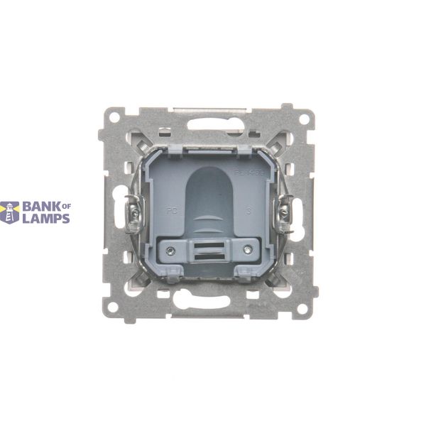 Single TV socket final, Silver matt, metalic image 1