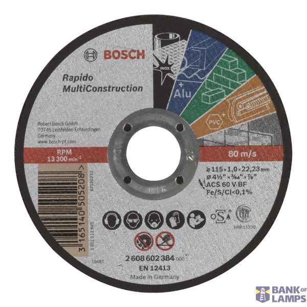 Rapido Multi Construction straight cutting disc ACS 60 V BF, 115 mm, 1,0 mm image 1
