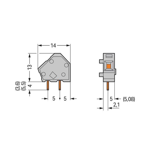 Stackable PCB terminal block 2.5 mm² Pin spacing 5/5.08 mm yellow image 2