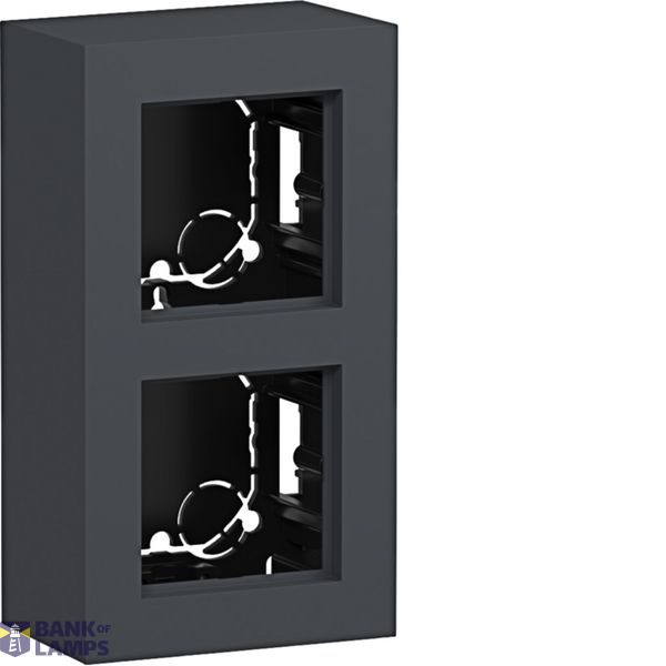 Housing incl. cover frame, double, tall, surface-mounted, A.8, matte anthracite image 1