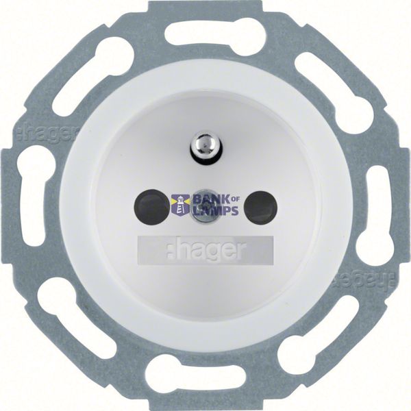 Earth pin socket, raised touch surface, screw, Series 1930/Glass, polar white image 1