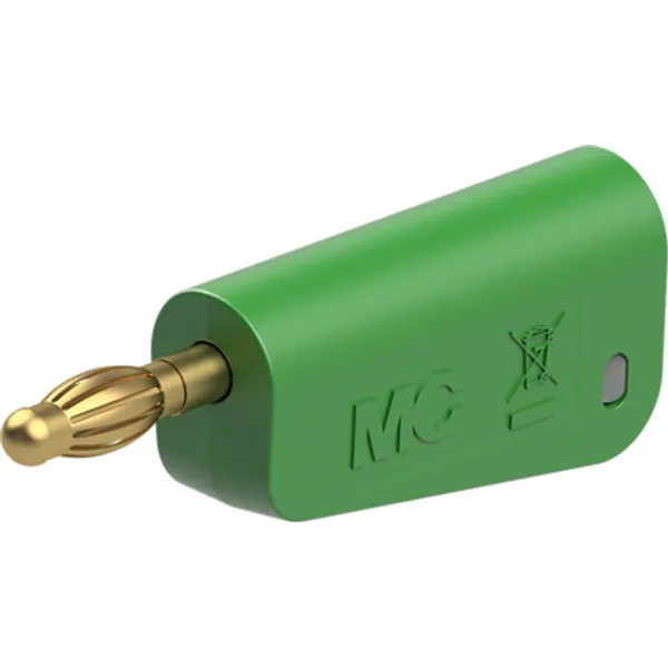 4 mm plug, screw connection, 1.0 mm², green, 64.1041-25 image 1