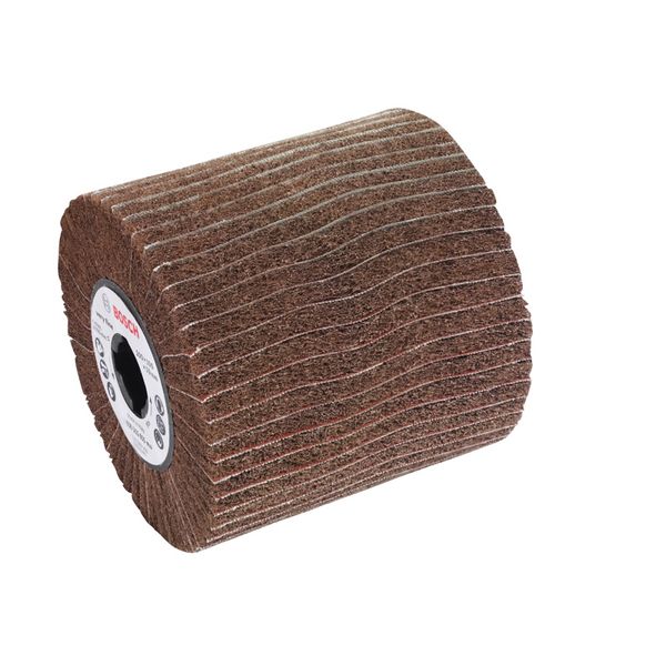 Flap sanding wheel with fleece 19 mm, coarse, 100 mm, 100 mm image 1