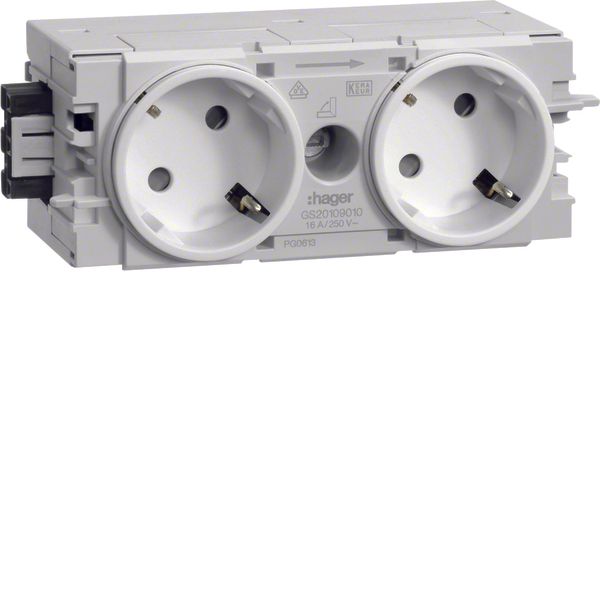 Socket-outlet 2-g. 45° Wago C-Profile pw image 1