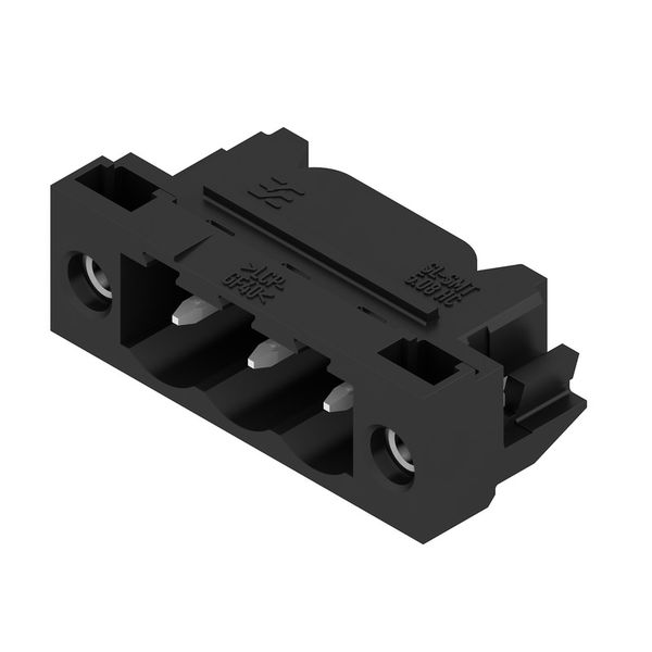 PCB plug-in connector, male header, Solder flange, THT/THR solder connection, 5.08 mm, Number of poles: 3, 90°, Solder pin length (l): 1.5 mm, tinned, black, Tape image 2