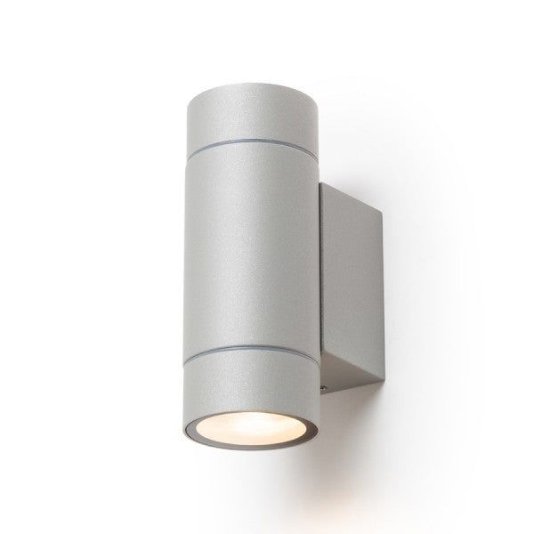 MIZZI NEW II wall silver grey 230V LED GU10 2x8W IP65 image 1
