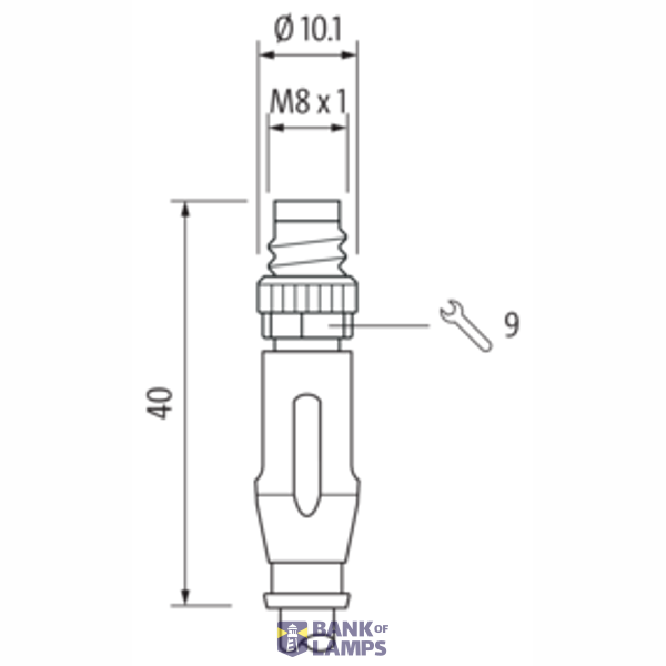 M12 male 0° / M8 male 0° A-cod. PUR 3x0.25 bk drag ch. 0.2m Lucid image 2
