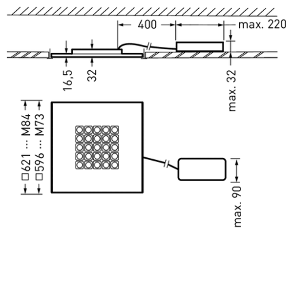 Recessed luminaires Creavo C Lens White ETDD 25W 4200lm Wide reduced glare UGR16 (W16) IK03 3 SDCM 7615151 image 1