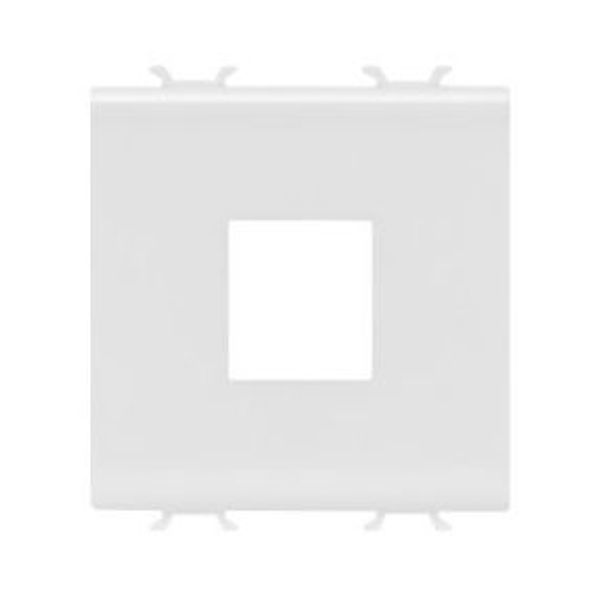 ADAPTER FOR HOUSING DATA CONNECTORS - TYPE AMP/KEYSTONE JACK - 2 MODULES - SATIN WHITE - CHORUSMART image 1