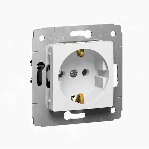 Socket Cariva Schuko 2P+E 16A 250V white flush mounted image 1