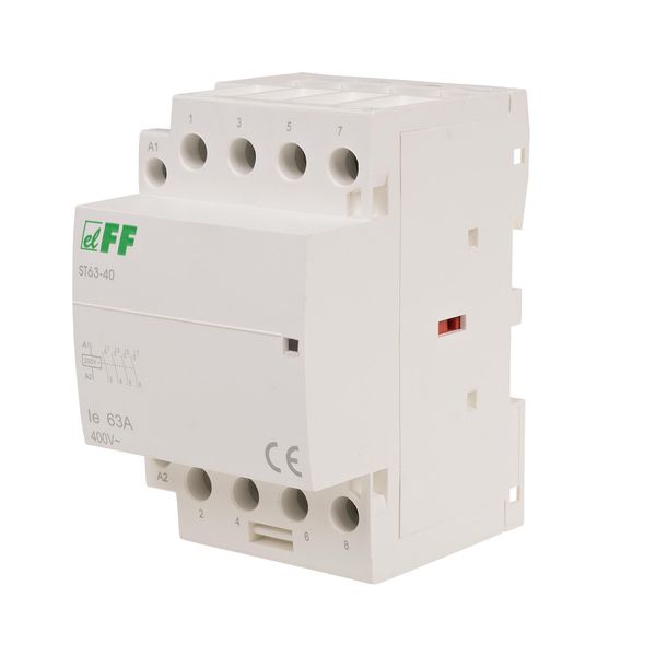 Modular contactor, rail mounting, 4NO contacts, 63A 3 modules 4NO contacts image 1