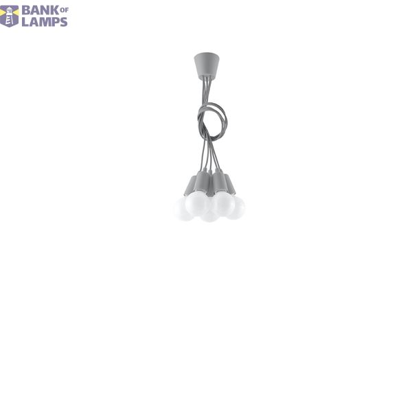 HANGING LAMP DIEGO 5 GRAY E27 5X60W IP20 image 6