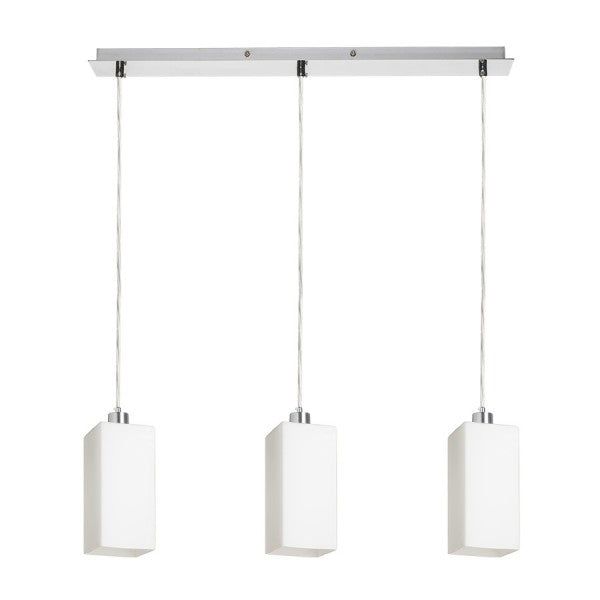 LIZ III 60 pendant opal-colored glass/chrome 230V LED E27 3x15W image 1