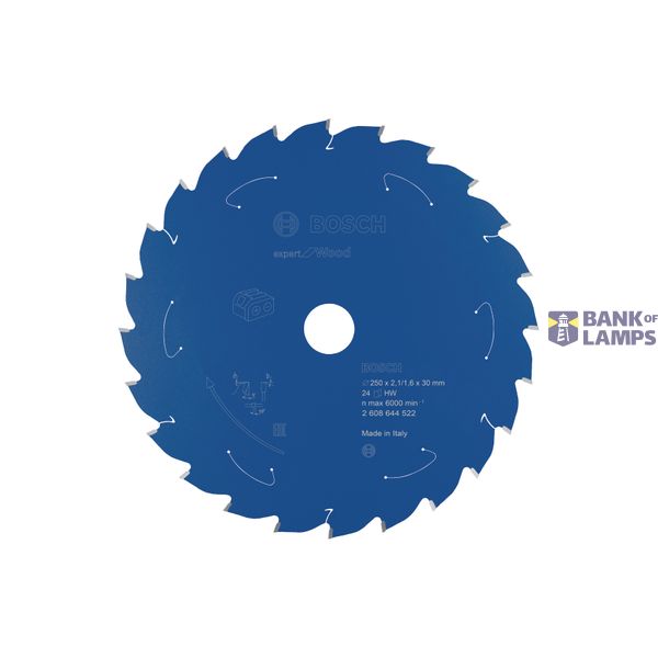 Expert for Wood Circular Saw Blade for Cordless Saws 250x2.1/1.6x30 T24 image 1