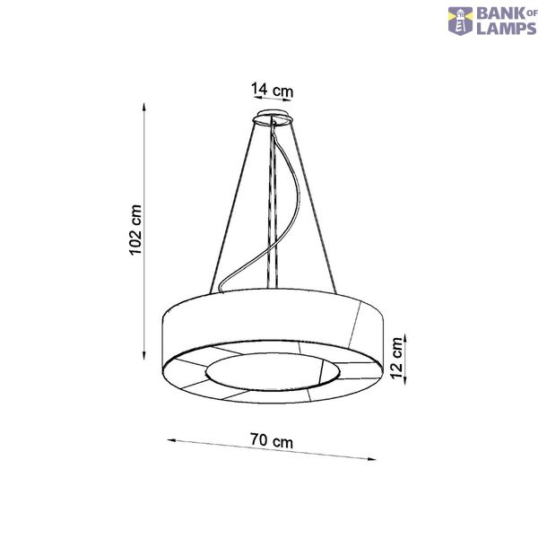 CHANDELIER SATURNO SLIM 70 BLACK E27 6X60W IP20 image 5
