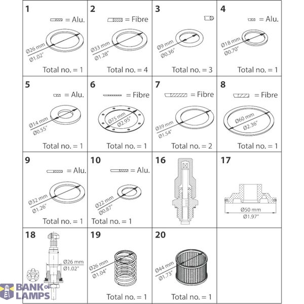 PM15 (V. cone) - Overhaul kit C image 1