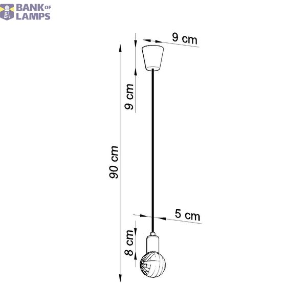 Hanging lamp DIEGO 1 orange E27 1x60W IP20 image 6