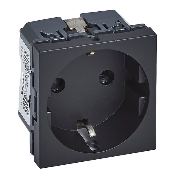 2P+E SCHUKO SCREW TERMINALS MATT BLACK image 1