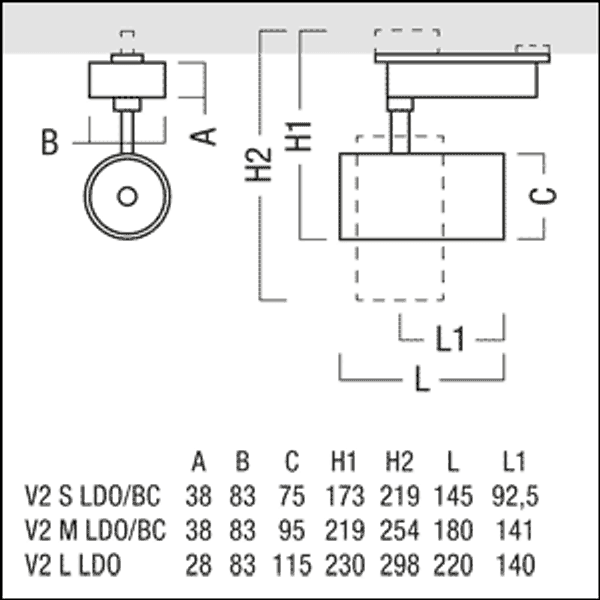 V2 M 2500-927-65 LDO 3CY MSP WH WH - LED spotlight image 3