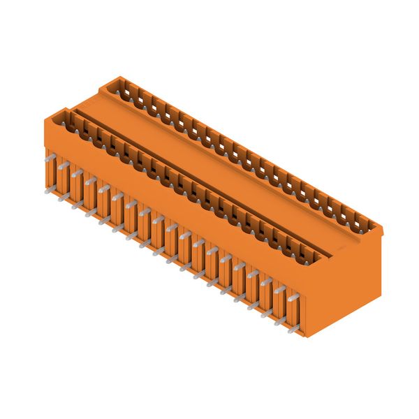 PCB plug-in connector, male header, closed side, THT solder connection, 5.00 mm, Number of poles: 38, 90°, Solder pin length (l): 3.2 mm, tinned, orange, Box image 2