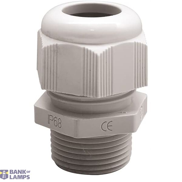 Cable Gland with slats Polyamide 6 M20 Grey RAL 7035 image 1