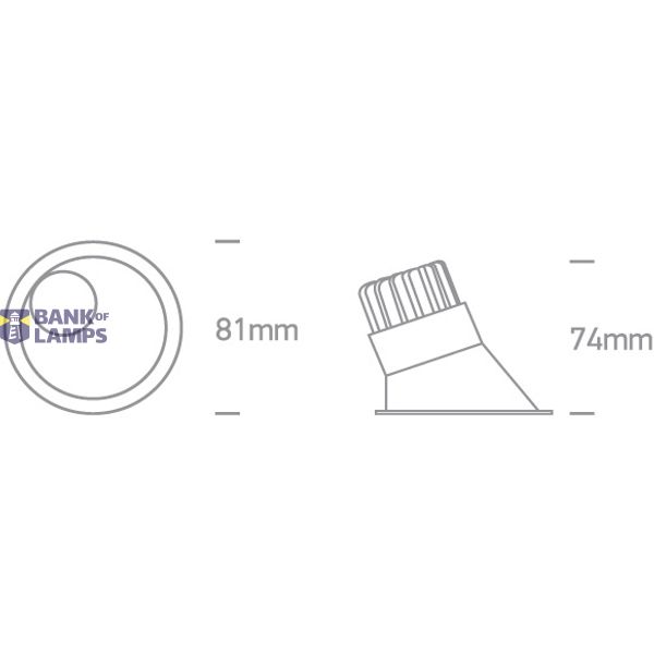 WHITE LED 8W WW IP20 50deg ASYMMETRIC 230V DARK LIGHT image 3