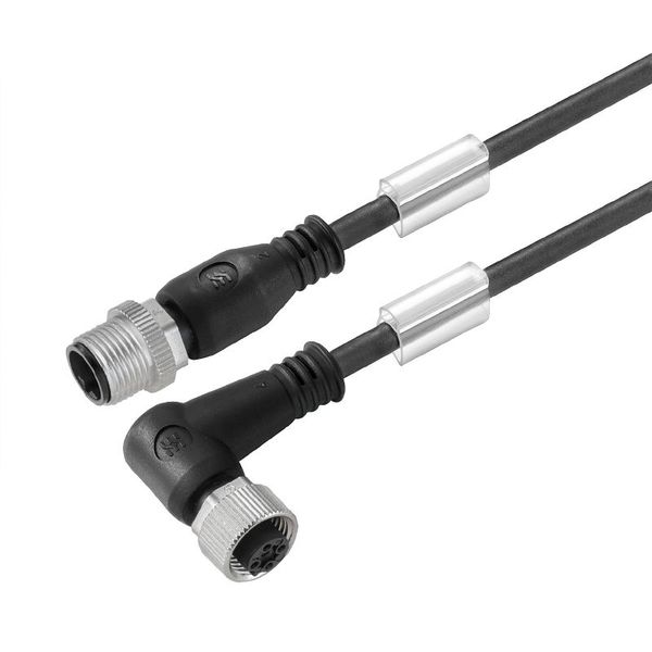 Bus line, Connecting line, M12 / M12, Number of poles: 2, 2 m, pin, straight - socket, 90&deg;, Shielded: Yes, LED: No, Sheath material: PVC, Halogen: Yes image 1