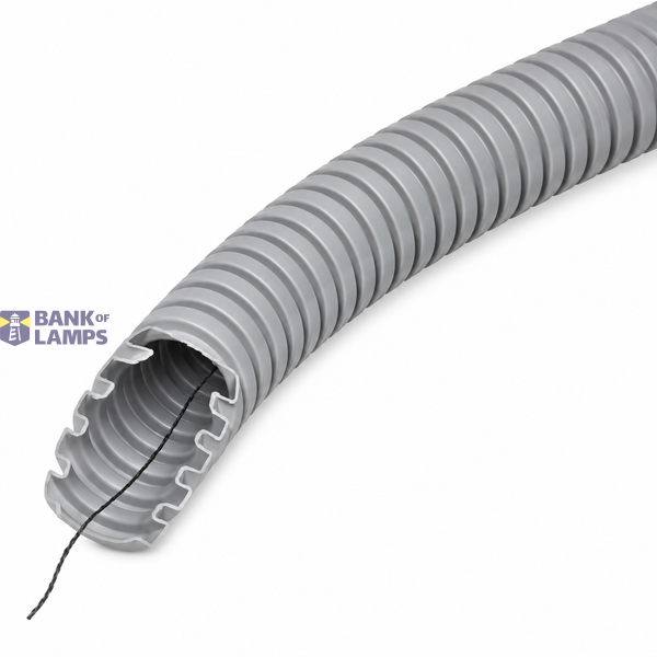 Pliable Corrugated Conduit with Pulling Wire 50m 20mm 750N Grey image 1