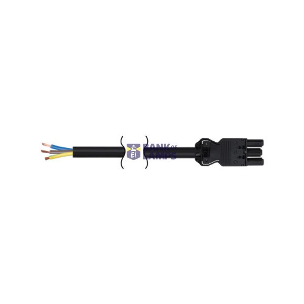 Connection cord 3x2.5mm 2 female 3-pole connectors, Wieland system, without plug; black; 2 m image 1