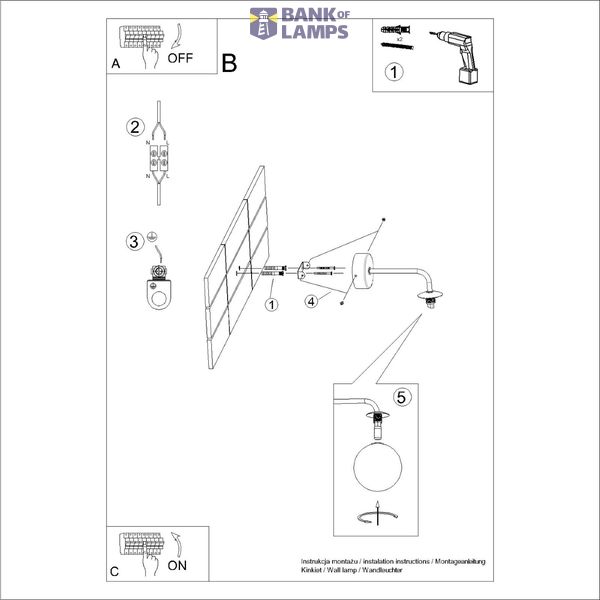 WALL LAMP ASTRAL 1 BLACK 1XG9 image 5
